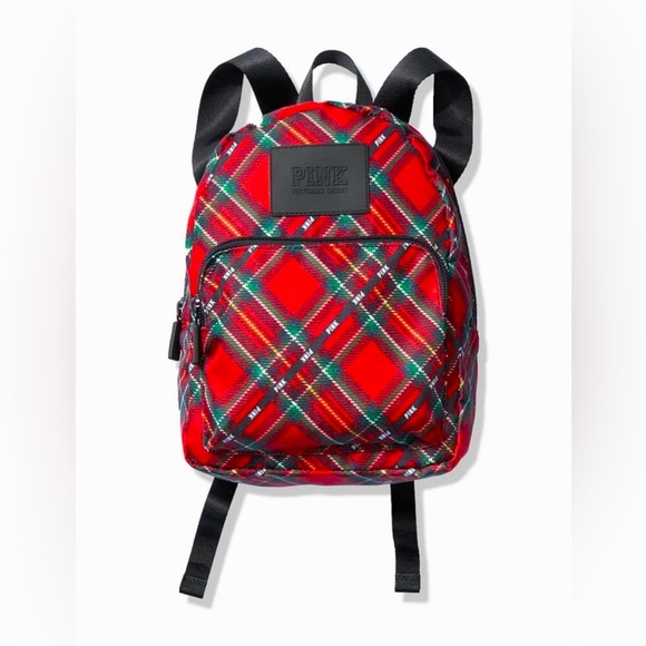 PINK Victoria's Secret Handbags - PINK VICTORIA'S SECRET MINI BACKPACK RED GREEN BLACK PLAID CHRISTMAS HOLIDAY Y2K